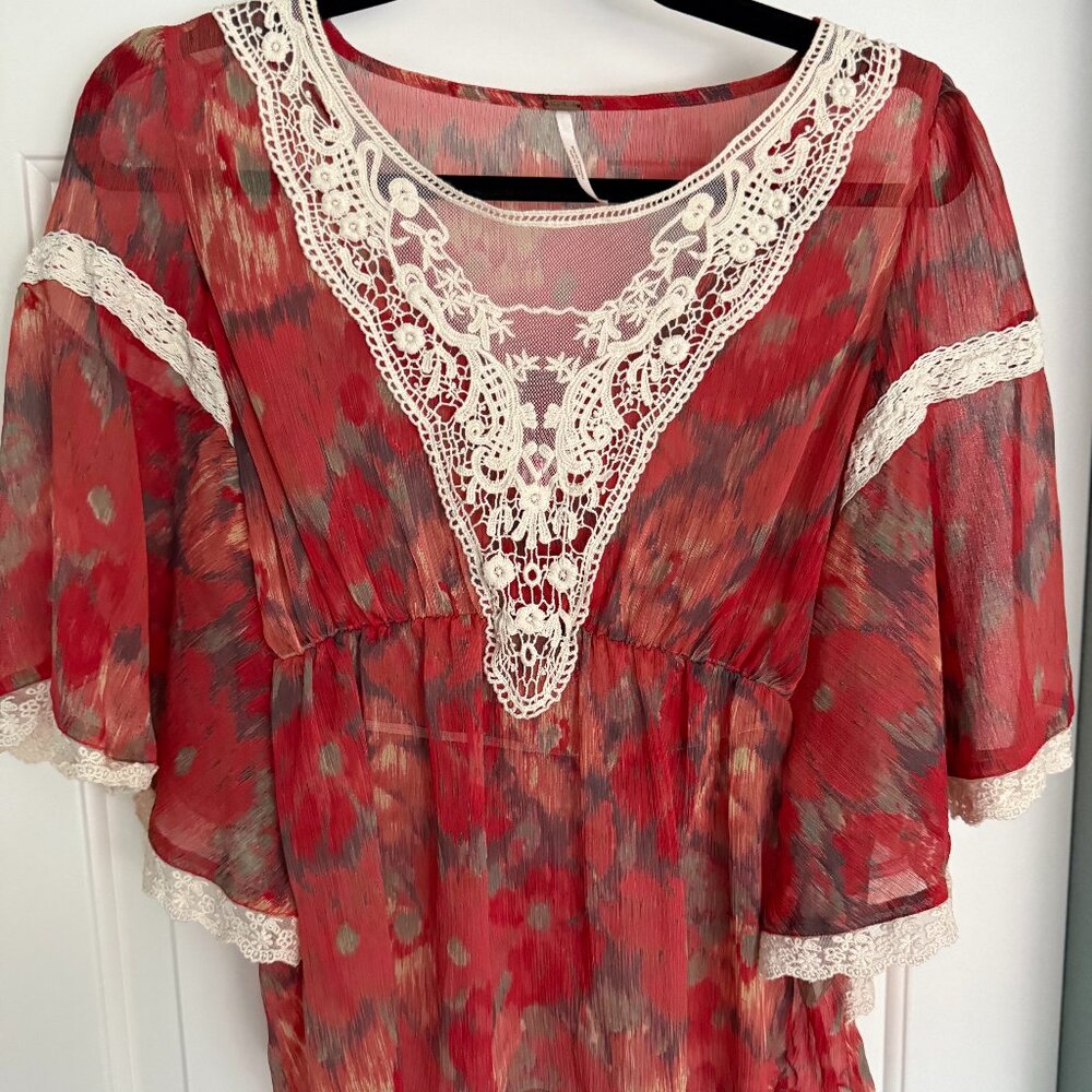 Lightweight, gauzy bohemian blouse